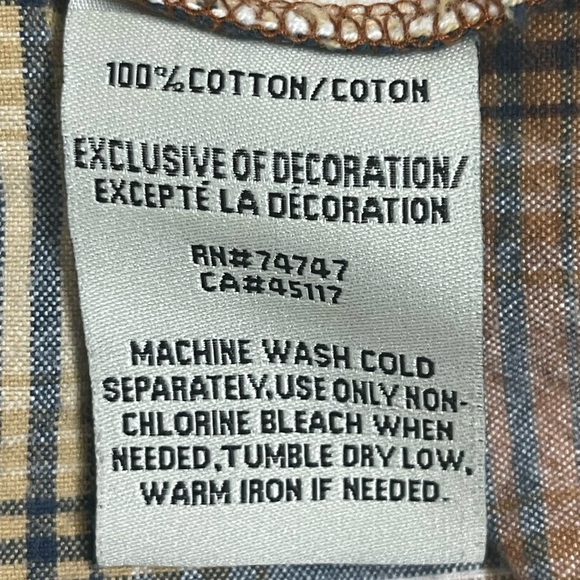 BOB TIMBERLAKE Flannel Plaid Brown/Blue Long Sleeve Men's Shirt Sz. XLT - Picture 6 of 6